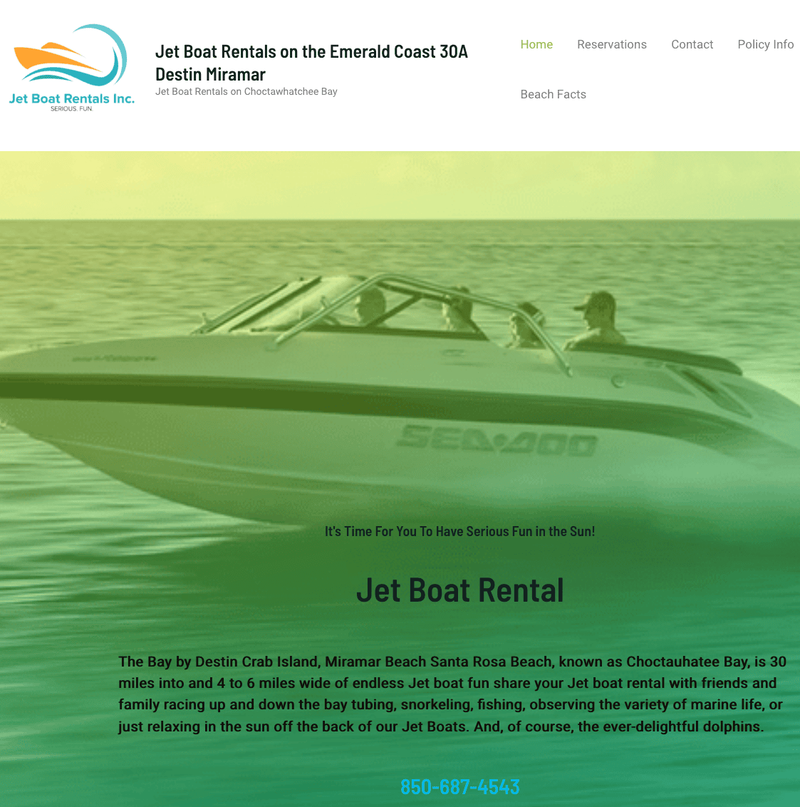 Screen Shot Jetboat rentals in South Walton Florida Miramar Beach, Destin, Jetboat rentals,